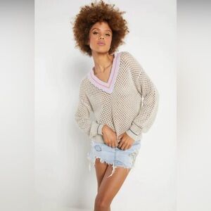 Lisa Todd Open Knit Preppy Sweater – Size Small